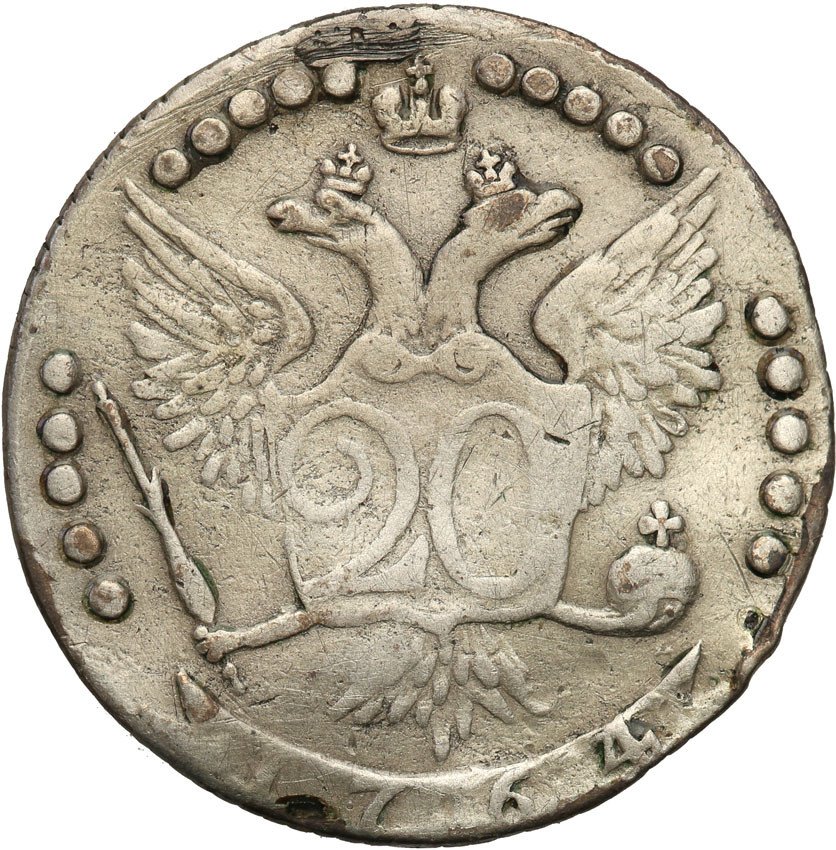 Rosja. Katarzyna II. 20 kopiejek 1764 Petersburg